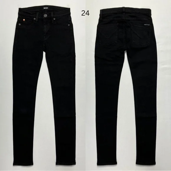 Hudson Jeans Nico Midrise Super Skinny Black Denim Size 24 25 26 - Picture 9 of 11